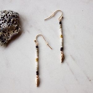 Shades of Gray Seed Bead Drop Earrings